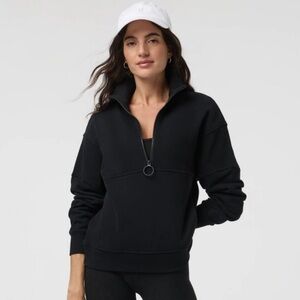 NWT Vuori Sedona Rib Half-Zip, Black, XS